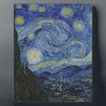 Plaque Photo Vincent Van Gogh - Nuit étoilée. Peinture artistiq<br><div class="desc">Vincent Van Gogh - Peinture de nuit étoilée. OEuvre classique d'un des peintres les plus célèbres du monde. Belles couleurs et tourbillons !</div>
