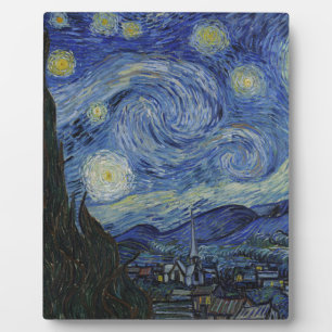 Plaque Photo Vincent Van Gogh - Nuit étoilée. Peinture artistiq