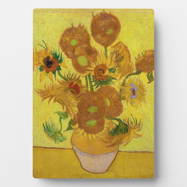 Plaque Photo Vincent van Gogh - Vase avec quinze tournesols (Devant)