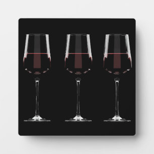 Plaque Photo Vins avec vin rouge sur noir