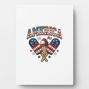 Plaque Photo Vintage America Glace Patriote Chemise Design_1