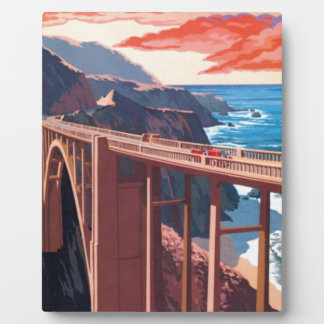 Plaque Photo Vintage Big Sur Bixby Bridge USA Tourisme