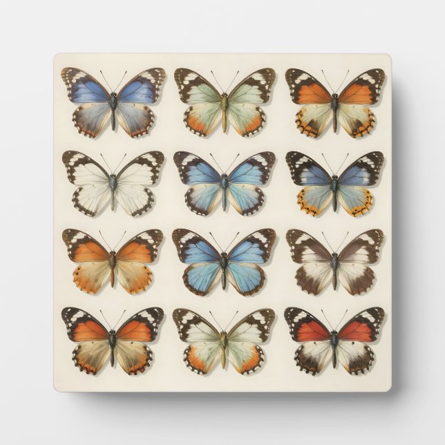 Plaque Photo Vintage Butterfly Specimen Collection (Devant)