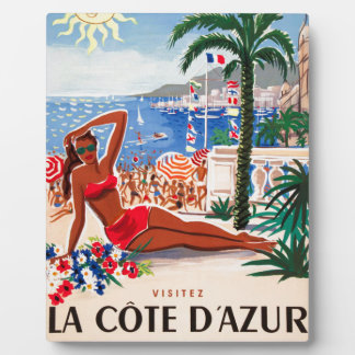Plaque Photo Vintage Côte d'Azur Beach Girl