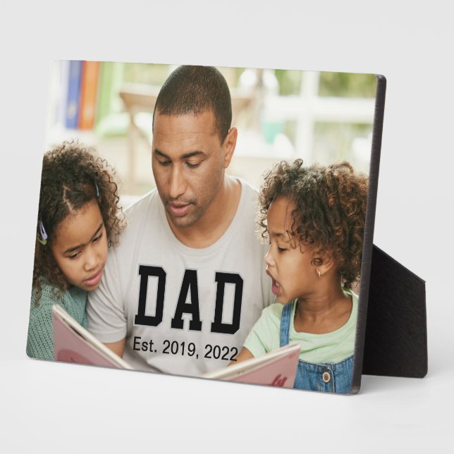 Plaque Photo Vintage Dad Established Gift Photo (Côté)