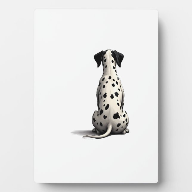 Plaque Photo Vintage Dalmatian Dog From Behind Illustration Min (Devant)