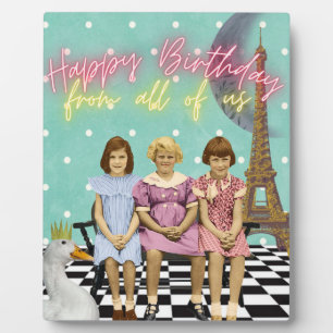 Plaque Photo Vintage Funky Group Voeux d'anniversaire