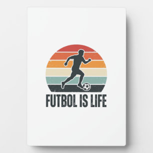 Plaque Photo Vintage Futbol est la vie conception de maillot de