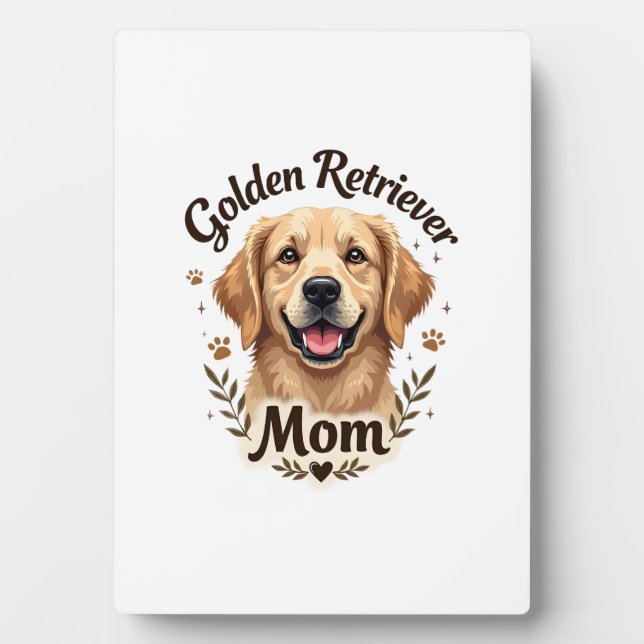 Plaque Photo Vintage Golden Retriever Mom Dog Lover Typography  (Devant)