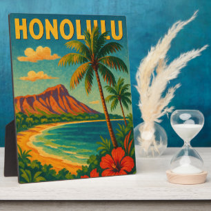 Plaque Photo Vintage Honolulu Oahu Hawaii Beach Hawaii Travel