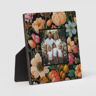 Plaque Photo Vintage moody fleur foncé personnalisation photo