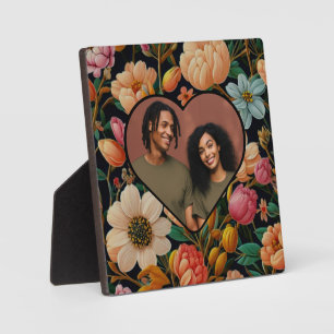 Plaque Photo Vintage moody floral foncé coeur photo Modèle