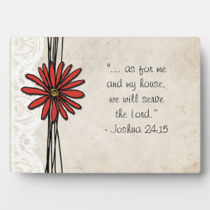 Plaque Photo Vintage Red Daisy