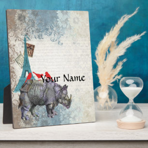 Plaque Photo Vintage rhino