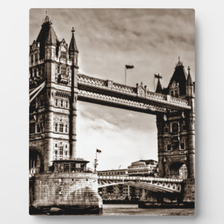 Plaque Photo Vintage Sepia London Tower Bridge