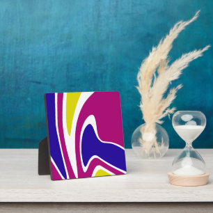 Plaque Photo Violet jaune bleu Riple vagues liquide