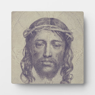 Plaque Photo Visage du Christ sur le voile de Sainte Véronique 