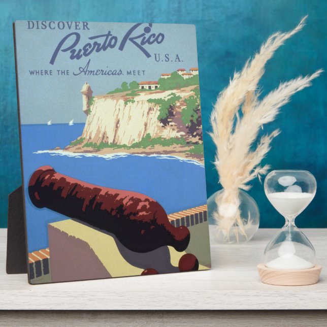 Plaque Photo Visite de la forteresse El Morro, Porto Rico, Vieu (Côté)