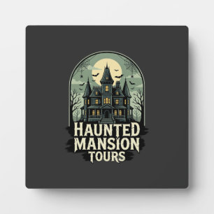 Plaque Photo Visite de la Maison Hantée Vintage Halloween Vecte
