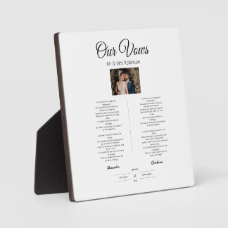 Plaque Photo Vœux de mariage