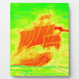 Plaque Photo voilier fluorescent
