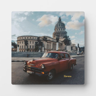 Plaque Photo Voiture Classique Vintage La Havane Cuba