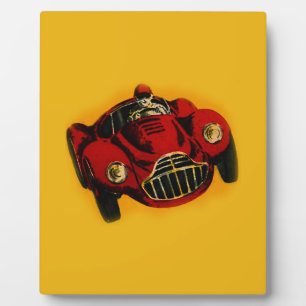 Plaque Photo Voiture de course automobile jaune rouge
