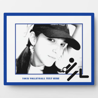 Plaque Photo Volleyball player black, white, blue icon custom