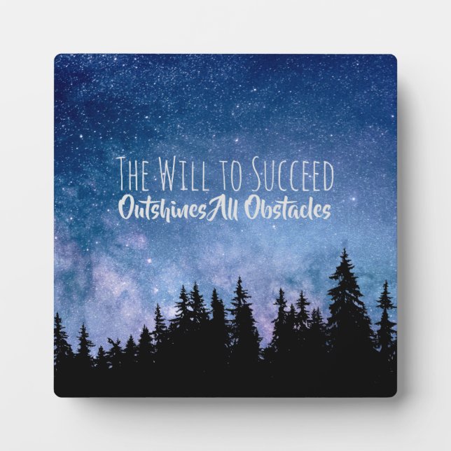 Plaque Photo Volonté de Réussir Éclipse les Obstacles Motivatio (Devant)