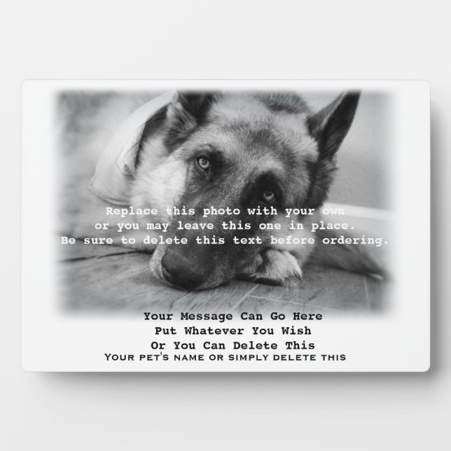 Plaque Photo Votre animal de compagnie photo Pet Loss Memorial  (Devant)