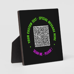 Plaque Photo Votre code QR - Modèle de texte personnalisé et de