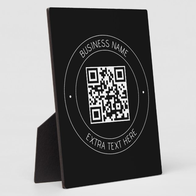 Plaque Photo Votre code QR & Texte modifiable | Noir & Blanc (Côté)