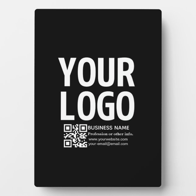 Plaque Photo Votre logo avec code QR et texte modifiables  (Devant)