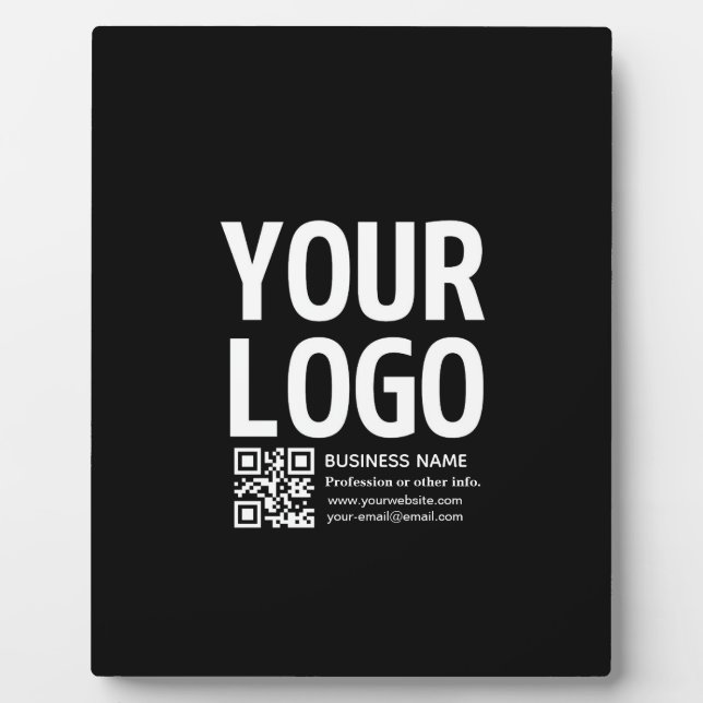 Plaque Photo Votre logo avec code QR et texte modifiables  (Devant)