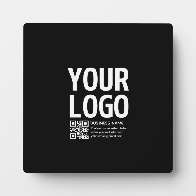 Plaque Photo Votre logo avec code QR et texte modifiables  (Devant)