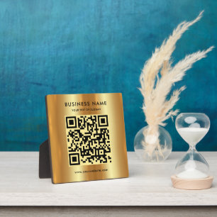 Plaque Photo Votre Logo Texte Personnalisé QR Code Faux Gold Gl