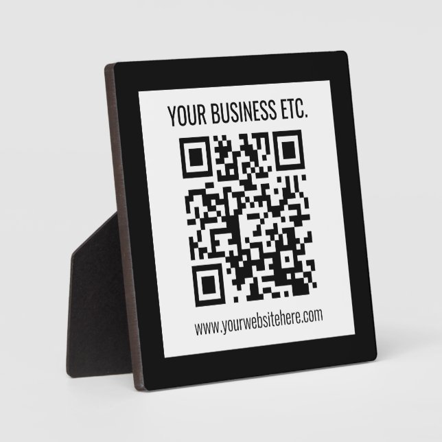 Plaque Photo Votre nom d'entreprise et code QR modifiable (Recto)