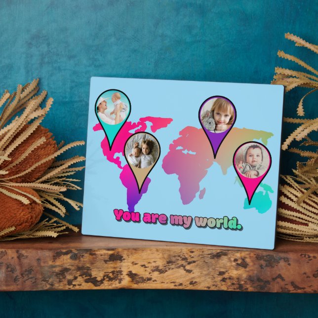 Plaque Photo Vous êtes mon monde Collage de photos de carte mul (Côté)