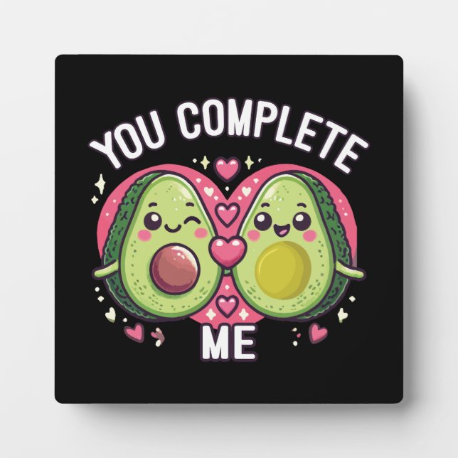 Plaque Photo Vous Me Complétez - Cute Avocado Couple (Devant)