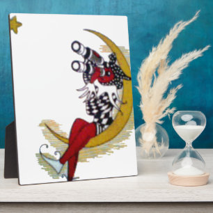 Plaque Photo Vue cosmique : Elfe sur la lune aventure