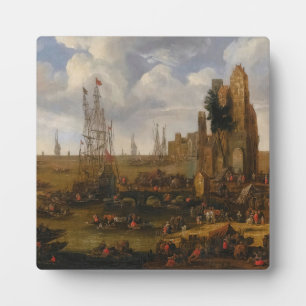 Plaque Photo Vue De Capriccio Sur Une Scène Portuaire Animée