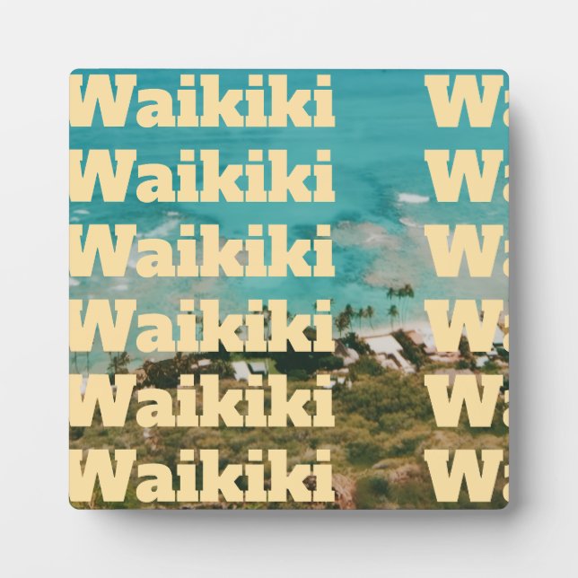 Plaque Photo Waikiki, Honolulu, Oahu, Hawaï (Devant)