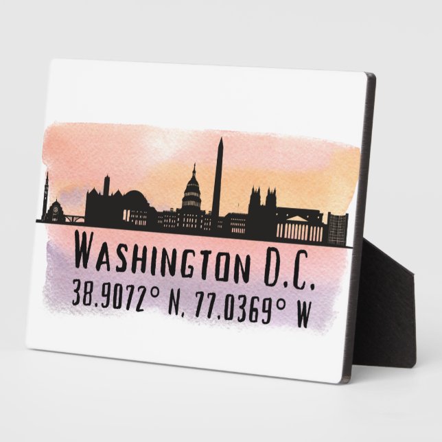 Plaque Photo Washington DC Skyline Latitude and Longitude Table (Côté)