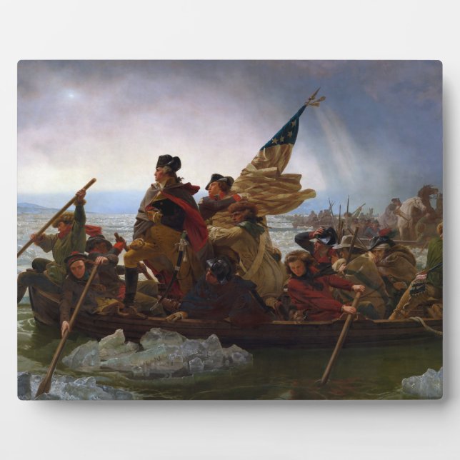 Plaque Photo Washington Traverser le Delaware par Emanuel Leutz (Devant)
