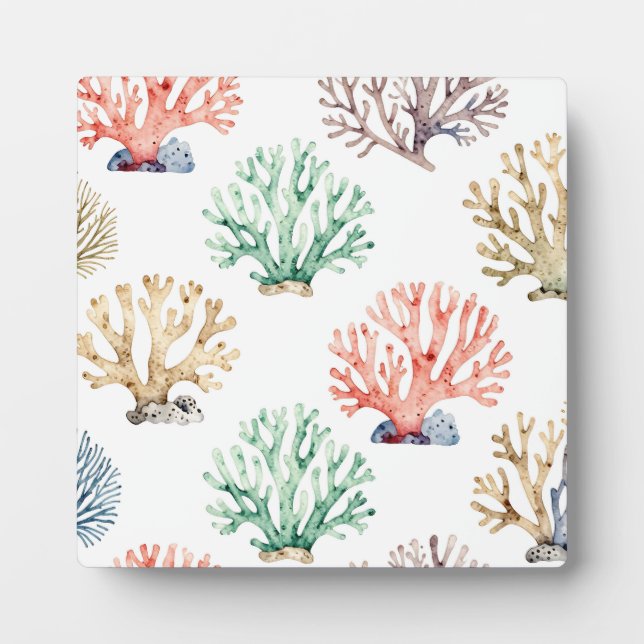 Plaque Photo Watercolor Coral Reef Pattern (Devant)