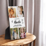 Plaque Photo We Love You Abuelo Modern Photo Collage<br><div class="desc">Le Abuelo We Love You Heart Modern Photo Collage Plaque est un cadeau émouvant et personnalisé qui met en valeur votre amour pour votre grand-père. Cette plaque magnifiquement conçue comprend un collage photo en forme de coeur, vous permettant d'ajouter vos photos de famille préférées dans un agencement moderne et élégant....</div>