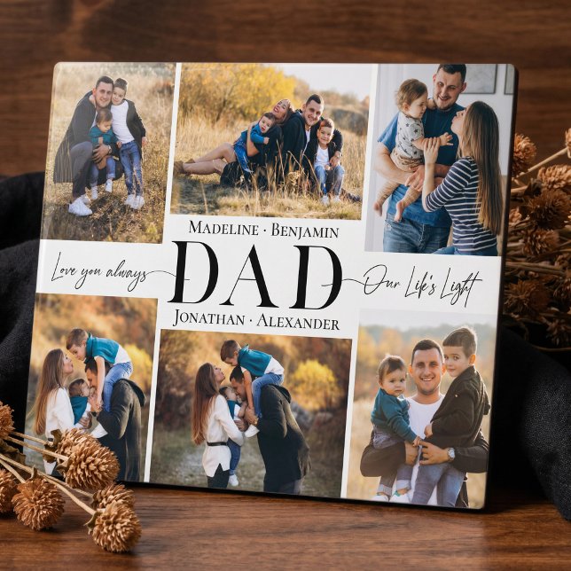 Plaque Photo We Love You Dad Simple Photo Collage Keepsake (We Love You Dad Simple Photo Collage Keepsake Plaque)