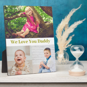 Plaque Photo We Love You Daddy Gold Script Photo Collage