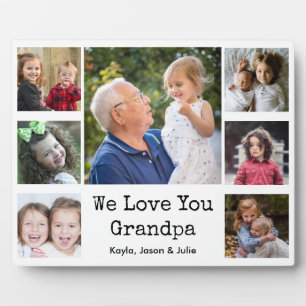 Plaque Photo We Love You Grand-pa Grandkids 7 Photo Collage