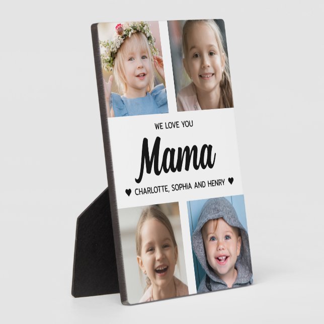 Plaque Photo We Love You Mama Family Keepsaké Photo Collage (Côté)